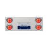 33-3/4" Stainless Rear Center Panel With Four 10 LED 4" Lights & Bezels - Red LED/Red Lens