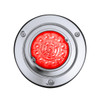 17 LED Dual Function Watermelon Reflector Light Sleeper Bunk Kit With 304 SS Bezel-Red LED/Clear Lens