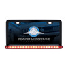 Black License Plate Frame With 19 LED 12" Reflector Light Bar - Red LED/Red Lens