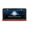 Black License Plate Frame With 19 LED 12" Reflector Light Bar - Red LED/Red Lens