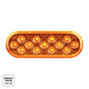 13 LED 6" Oval Double Fury Light (Turn Signal)-Amber & White LED/Clear Lens