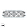 13 LED 6" Oval Double Fury Light (Turn Signal)-Amber & White LED/Clear Lens