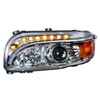 Chrome Projection Headlight With LED Turn & DRL For Peterbilt 389 (2008-2023) & 388 (2008-2015)- Driver