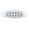 10 LED Oval Double Fury Light With Clear Lens & Chrome Bezel (Clearance/Marker) - Amber & Green LED/Clear Lens