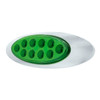 10 LED Oval Double Fury Light With Clear Lens & Chrome Bezel (Clearance/Marker) - Amber & Green LED/Clear Lens