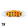10 LED Oval Double Fury Light With Clear Lens & Chrome Bezel (Clearance/Marker) - Amber & Red LED/Clear Lens