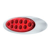 10 LED Oval Double Fury Light With Clear Lens & Chrome Bezel (Clearance/Marker) - Amber & Red LED/Clear Lens