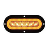 22 LED 6" Oval Flange Mount GloLight (Turn Signal) - Amber LED/Clear Lens