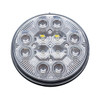 4" Round Combo Light With 12 LED Stop, Turn & Tail & 16 LED Back-Up - Red LED/Clear Lens