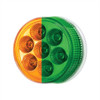 7 LED 2" Round Double Fury Light (Clearance/Marker) - Amber & Green LED/Clear Lens