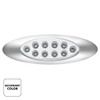 10 LED Oval Double Fury Light With Clear Lens & Chrome Bezel (Clearance/Marker) - Amber & White LED/Clear Lens