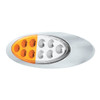 10 LED Oval Double Fury Light With Clear Lens & Chrome Bezel (Clearance/Marker) - Amber & White LED/Clear Lens