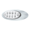 10 LED Oval Double Fury Light With Clear Lens & Chrome Bezel (Clearance/Marker) - Amber & White LED/Clear Lens