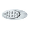 10 LED Oval Double Fury Light With Clear Lens & Chrome Bezel (Clearance/Marker) - Amber & White LED/Clear Lens