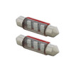 6 SMD High Power Micro LED 6418/6461-36mm Dome Light Bulb - Red (2-Pack)