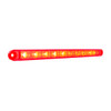 10 LED 9" Split Turn Function Light Bar - Red LED/Red Lens (Bulk)