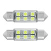 6 SMD High Power Micro LED 6418/6461-36mm Dome Light Bulb - White (2-Pack)