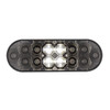 6" Oval Combo Light With 14 LED Stop, Turn & Tail & 16 LED Back-Up - Red LED/Clear Lens