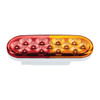 13 LED 6" Oval Double Fury Light (Stop & Turn)-Red & Amber LED/Clear Lens