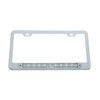 Chrome License Plate Frame With 10 LED 9" Light Bar - White LED/Clear Lens