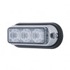 3 LED Warning Light With Black Bezel - White LED (Bulk)