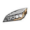 Chrome Quad-LED Headlight With LED DRL & Seq. Signal For 2018-2024 Freightliner Cascadia - Driver