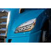 Chrome Quad-LED Headlight With LED DRL & Seq. Signal For 2018-2024 Freightliner Cascadia - Driver