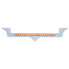 Chrome Hood Emblem Trim With 19 LED Reflector Light Bar For Kenworth - Red LED/Clear Lens