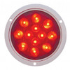 12 LED 4" Round Flange Mount Light (Stop, Turn & Tail) - Red LED/Red Lens