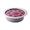 12 LED 4" Round Flange Mount Light (Stop, Turn & Tail) - Red LED/Red Lens