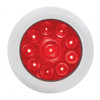 10 LED 4" Round Light With Bezel (Stop, Turn & Tail) - Red LED/Red Lens