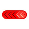 35 LED 6" Reflector Oval Sequential Turn Signal Light - Red LED/Red Lens