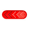 35 LED 6" Reflector Oval Sequential Turn Signal Light - Red LED/Red Lens