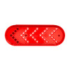 35 LED 6" Reflector Oval Sequential Turn Signal Light - Red LED/Red Lens