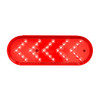 35 LED 6" Reflector Oval Sequential Turn Signal Light - Red LED/Red Lens