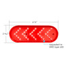 35 LED 6" Reflector Oval Sequential Turn Signal Light - Red LED/Red Lens