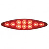 10 LED "Cat's Eye" Light With Bezel (Stop, Turn & Tail) - Red LED/Red Lens