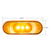 3 LED 6" Oval Light(Turn Signal)-Amber LED/Amber Lens