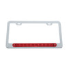 Chrome License Plate Frame With 10 LED 9" Light Bar - Red LED/Red Lens