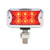 12 LED Dual Function Double Face Light W/Visor - T-Mount - Amber & Red LED/Amber & Red Lens