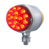 17 LED Dual Function Reflector Double Face Light - Amber & Red LED/Clear Lens