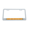 Chrome License Plate Frame With 10 LED 9" Light Bar - Amber LED/Clear Lens