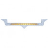 Chrome Hood Emblem Trim With 14 LED Light Bar For Kenworth - Amber LED/Clear Lens
