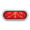 10 LED 6" Oval Flange Mount Light With Bezel (Stop, Turn & Tail) - Red LED/Red Lens (Bulk)