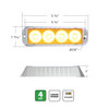 4 LED Warning Light - Amber LED