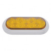 10 LED 6" Oval Flange Mount Turn Signal Light With Bezel - Amber LED/Amber Lens