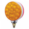 34 LED Single Stud Reflector Double Face Turn Signal Light - Amber & Red LED/Amber & Red Lens