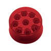 9 LED 2" Round Reflector Light (Clearance/Marker) - Red LED/Red Lens (Bulk)
