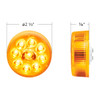 9 LED 2.5" Round Pure Reflector Light (Clearance/Marker) - Amber LED/Amber Lens