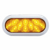 10 LED 6" Oval Flange Mount Turn Signal Light With Bezel - Amber LED/Amber Lens (Bulk)